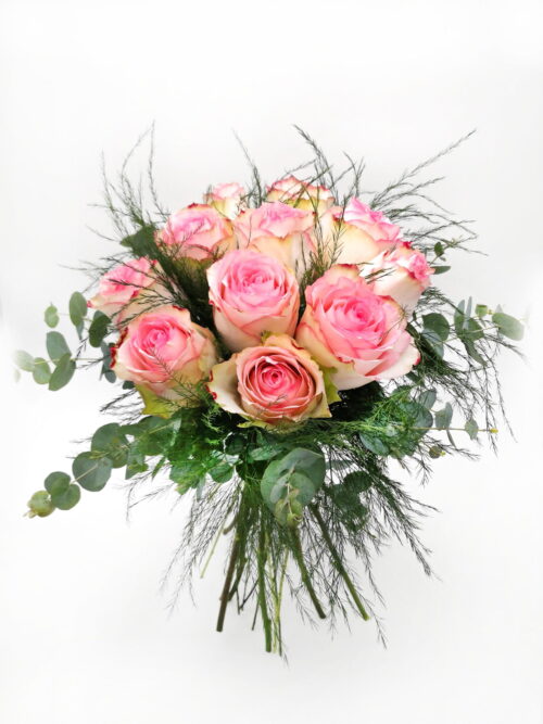 Ramo 12 Rosas Rosadas, la mejor selección de rosas importadas directamente desde Ecuador