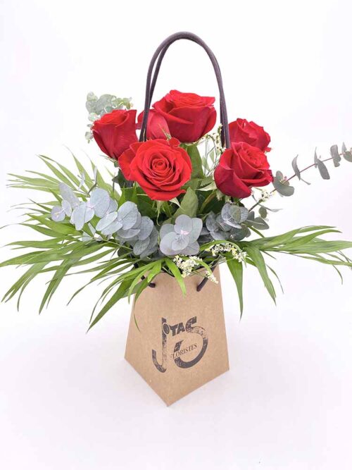 Ramo Bag de 6 rosas rojas