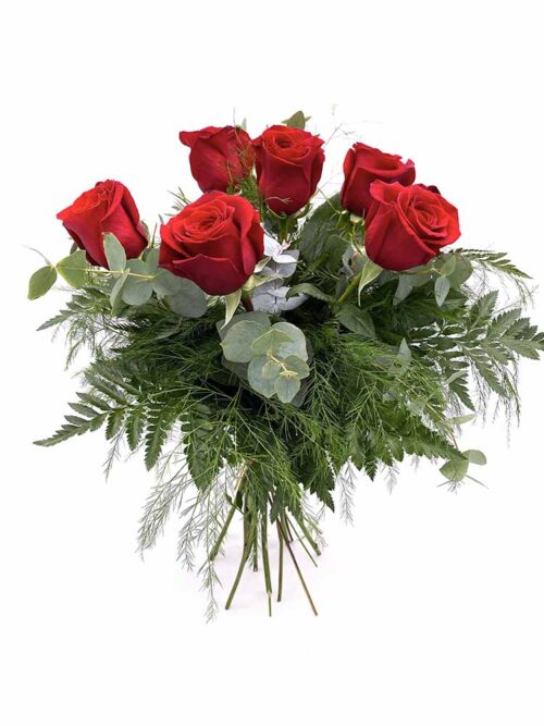 Ramo de 6 rosas rojas