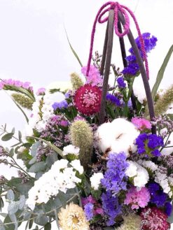 stettiza flores secas de colores en ramo