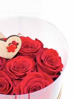 san Valentín caja rosas naturales