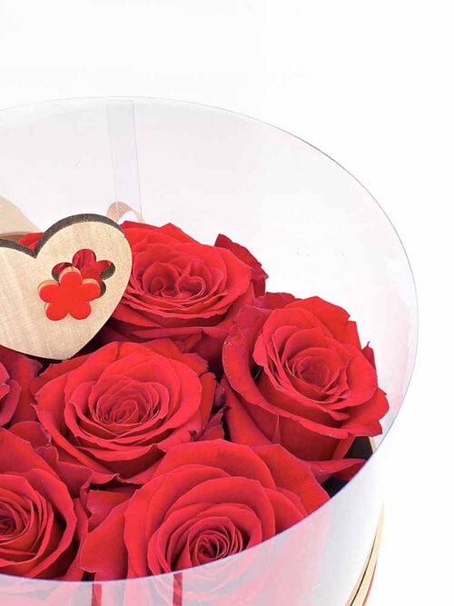 san Valentín caja rosas naturales