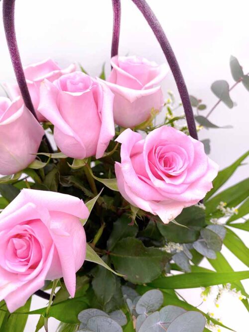 Ramo de 6 rosas de color de Rosa