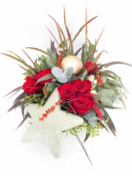HatBox XMAS ramo de flores y verdes de navidad