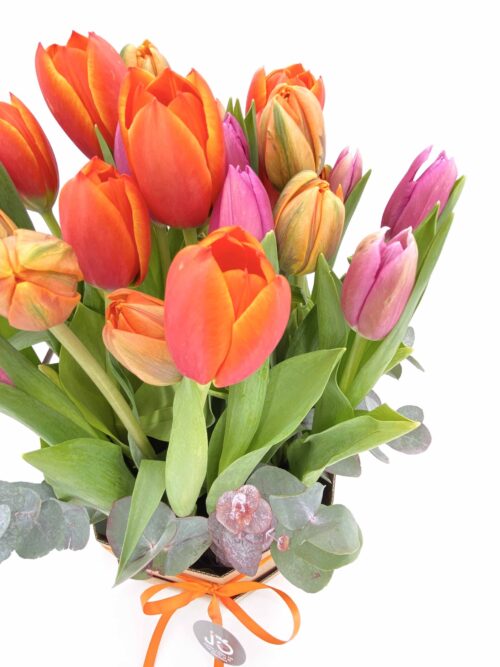 Centro tulipanes multicolor - Imagen 3